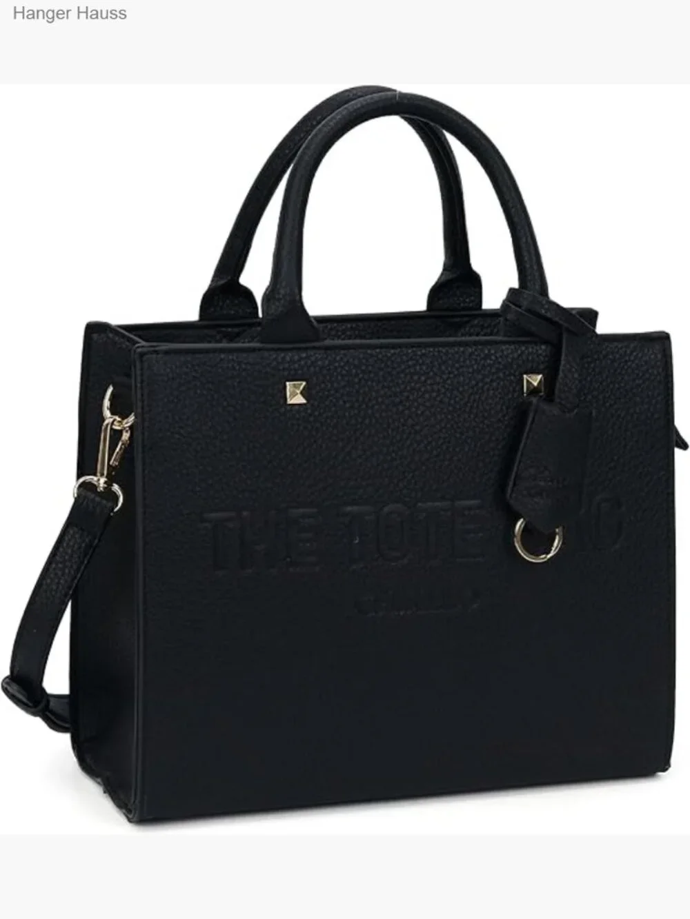 Faux Leather Satchel Tote Bag with Shoulder Strap, 4 Compartments, Zip Closure,
